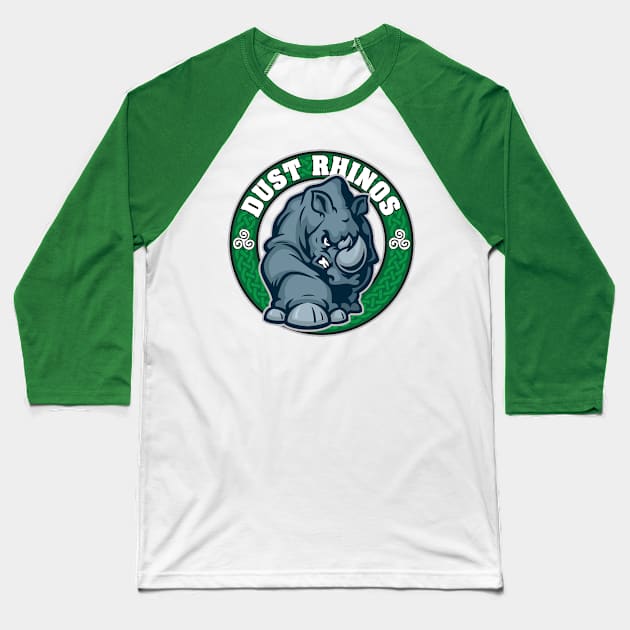 Dust Rhinos Team Logo Baseball T-Shirt by Dust Rhinos Swag Store